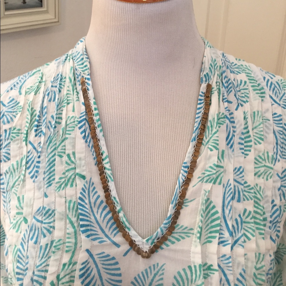 Roberta Roller Rabbit Leaf Tunic- Metal Sequins M - Picture 3 of 8